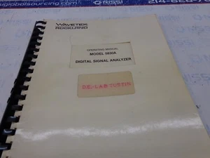 Wavetek 5830A dig sig analyzer P/N 800.6131 Operation manual - Picture 1 of 1
