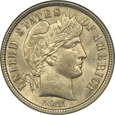1911  Barber Dime 10c, NGC MS 65 Cover