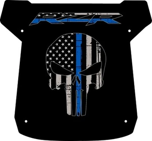 PUNISHER BLUE LINE ROOF FITS POLARIS RZR 900 1000 TURBO UNIVERSAL DECAL STICKER - Picture 1 of 2