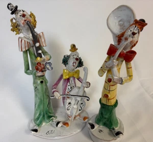 Vintage Poli Cesare Italian Clown Figurine Three Piece Band Signed T P Ceramiche - Picture 1 of 14