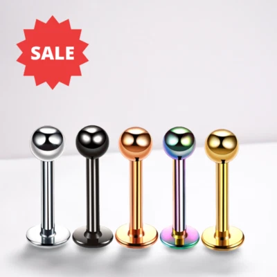 1,2MM LIPPENPIERCING LABRET MONROE MADONNA KUGEL KRISTALL TRAGUS PIERCING STAB - Bild 1 von 4