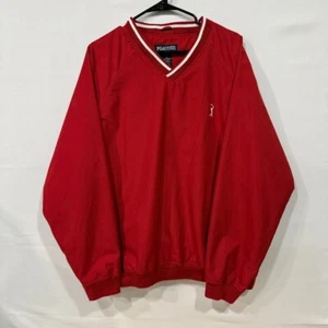 Vintage PGA Tour Windshirt Mens L Red V-Neck Pullover Golf Outerwear - Picture 1 of 6