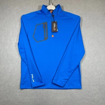 Pullover RLX Ralph Lauren Hombre Mediano Azul Real 1/4 Cremallera Absorbente Rendimiento Golf Foto 1 de 4