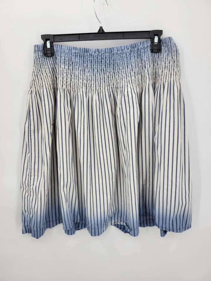 Tommy Hilfiger Falda Mujer 2 Azul Blanco Rayas Ombre Cintura Calada Y2K Años 90 Boho Foto 1 de 4