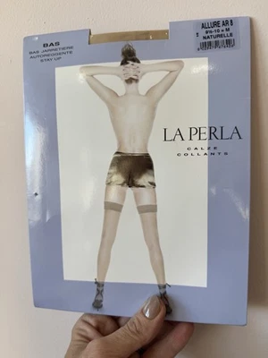 La Perla Allure AR8 91/2-10 M Naturelle Stay Up Thigh Highs Nylons Tights Med - Image 1 of 4