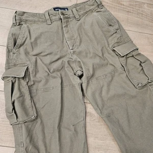 Abercrombie And Fitch Herren Canvas Cargo Hose Größe 32 Olivgrün Y2k - Bild 1 von 8