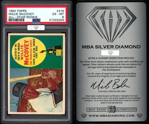 1960 Topps #316 Willie McCovey HOF RC PSA 6 MBA SILVER DIAMOND CENTERED - Picture 1 of 3