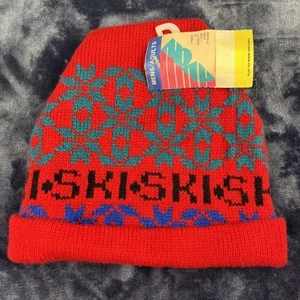 Vintage 80’s Hanes/ Avon Glove Corp Beanie Knit New Deadstock Mens Fair Isle - Picture 1 of 9
