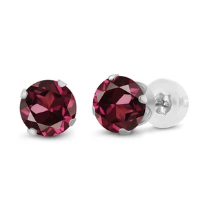 14K White Gold Rhodolite Garnet Stud Earrings For Women (0.74 Cttw, Gemstone - Picture 1 of 4