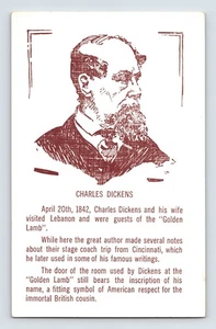 Cartolina d'epoca illustrazione Charles Dickens di Lahke Bros Cincinnati - Foto 1 di 2