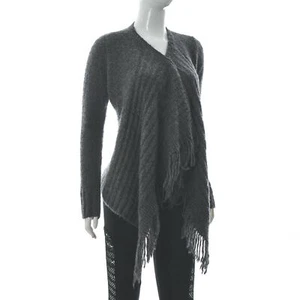 Hollister Women's Open Front Knitted Tassels Loose Cardigan Fringe Outwear XS - Picture 1 of 6