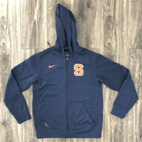 Syracuse Orange Nike Full Zip Therma-Fit Hooded Hoodie Track Jacket Blue Small Cover