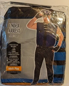 Under Arrest POLICE OFFICER Adult PLUS Costume men's 48-52 - NEW - Picture 1 of 7