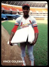 1986 Scott Cunningham NNO Vince Coleman St. Louis Cardinals  Baseball Card