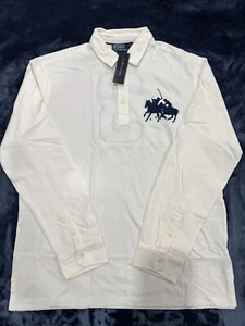 Polo Ralph Lauren uomo manica lunga avorio polo big pony personalizzata XL 203014-2 - Foto 1 di 9