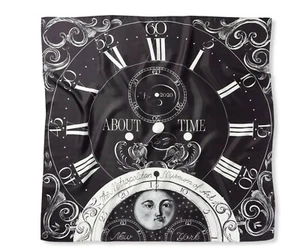 METROPOLITAN MUSEUM OF ART, "CLOCK DIAL" 36" SQUARE SILK SCARF, NEW IN BOX - Picture 1 of 4