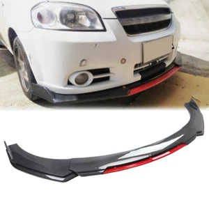 Carbon Fiber Style Front Bumper Lip Spoiler Splitter For Chevrolet Aveo 2004-22 - Picture 1 of 16