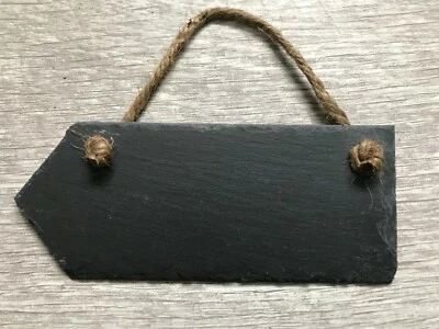 Handmade slate arrow hanging sign direction chalkboard plaque sign blackboard - Image 1 of 4