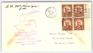 1938 Denton Texas National Airmail Week Cover cachet AC24 - Picture 1 of 2