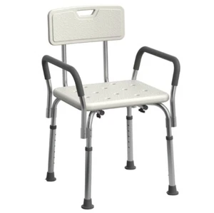 Asiento de silla de ducha Medline con reposabrazos acolchados y respaldo | Resistente para bañera - Imagen 1 de 3