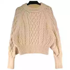 H&M Womens Pullover Jumper Size M White Long Sleeve Crew Neck Wool - Picture 1 of 8