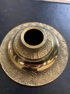 Nuevo toldo de latón pulido de 4 1/2" con orificio central, parte de araña, ¡ver fotos! - Imagen 1 de 8