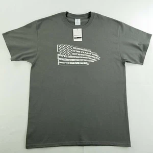 Mens Pledge of Allegiance American Flag T-Shirt Gray Usa American Pride Shirt - Picture 1 of 11