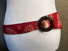 Vera Bradley Belt Two Sided Red Paisley Pink Burgundy Floral Reversible Cloth