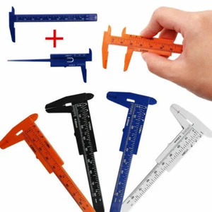 1Pc Mini Plastic Ruler Sliding 80mm Vernier Caliper Gauge Measure Tools Random - Foto 1 di 12