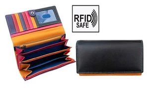 Cartera matiné multicolor negra grande RFID SAFE London Collection en caja - Imagen 1 de 8