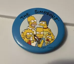 Vintage The Simpsons Pinback Button Lisa Bart Maggie Marge Homer 1989 1.5” - Picture 1 of 2
