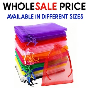 50-500Pcs Organza Gift Bags Wedding Party Favour Xmas Jewellery Candy Pouches - Picture 1 of 15