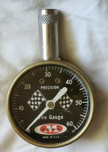 VINTAGE 60psi PRECISION TIRE GAUGE ONLY MEISER M ACCU-GAUGE USA NICE E-13 - Picture 1 of 3