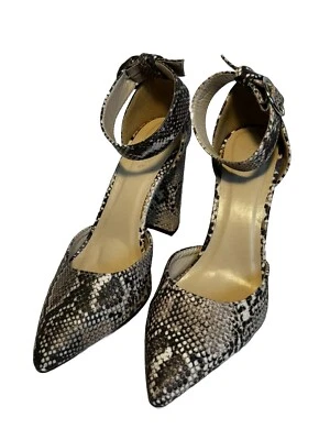 CHARLOTTE RUSSE Snake Print Chucky High Heel Ankle Strap Shoes Women’s Sz 8 - Image 1 of 4