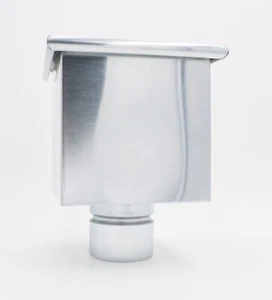 Caisson carré 200 x 200 mm ZINC naturel ø80 ou 100 mm NEUF gouttière 🇫🇷 - Afbeelding 1 van 10