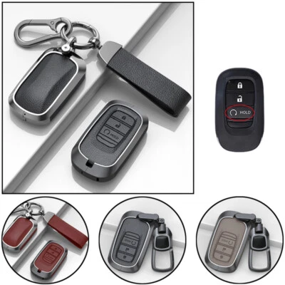 Alloy Leather Car Remote Key Fob Case Cover For Honda Civic Vezel  Accord 2021+ - Image 1 of 4