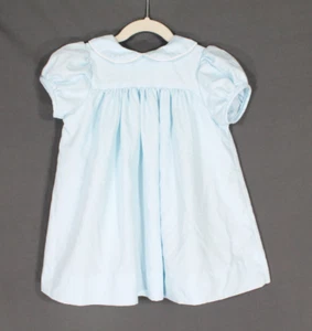 FUNTASIA TOO Vestito Galleggiante Bambina AZZURRO Twill PLISSETTATO 2 Bottoni COLLARO Tg 18M - Foto 1 di 4