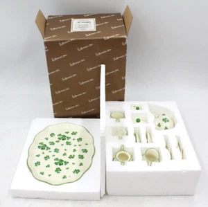 Vintage Kleeblatt Teeservice mit Goldrand 12 Teile Kleeblätter St Patricks Day NEU - Bild 1 von 10