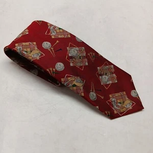 Vintage Hand Sewn by Robert Talbot for Joseph D'Apolito Mens Silk Tie Golf USA - Picture 1 of 7