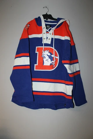 New NFL Denver Broncos old time jersey style mid weight cotton hoodie men's XXL Cover