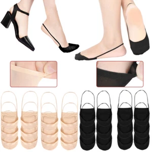 1-10 Pairs Womens Non Slip High Heels Sandal Half Footie Cotton Socks - Picture 1 of 29