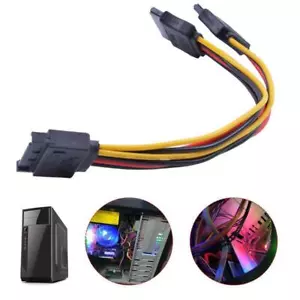 SATA Power 15-pin Y-Splitter Cable Adapter Male to For HDD Hard Female Z5R6 - Picture 1 of 11