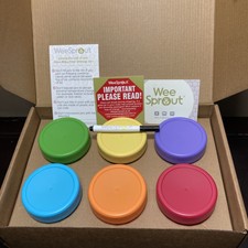 WeeSprout Glass Baby Food Storage Jars - 12 Set, 4 oz 