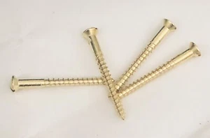 Brass Slotted Wood Screws. 6 by 1 1/2” Raised Head As Picture. 20 Screws. - Picture 1 of 2
