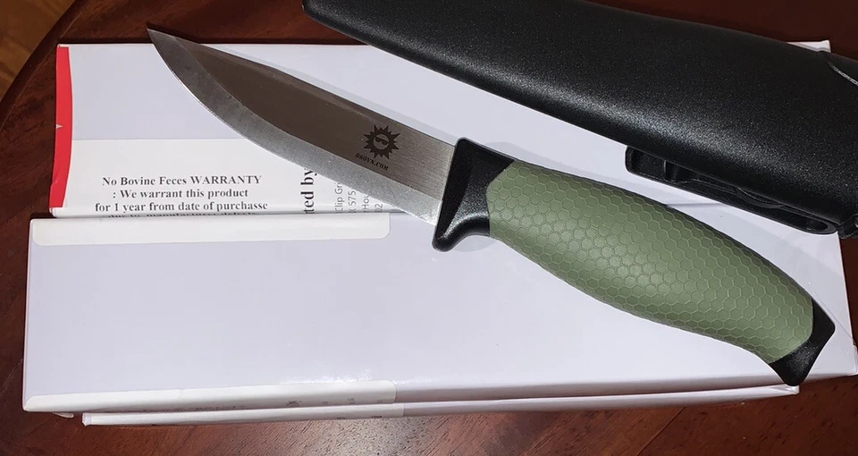 "Cuchillo de hoja fija de acero inoxidable de 4,01"" con funda arbusto artesanía caza pesca" Foto 1 de 4