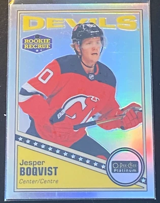 Jesper Boqvist 2019-20 O-Pee-Chee Platinum Rookie Retro Insert #R-95 New Jersey - Image 1 of 2