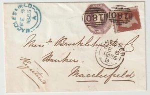 1855 =180= NUMERAL CHESTER REGISTERED TO MACCLESFIELD 6d EMBOSSED & 1d STAR REGd - Picture 1 of 3