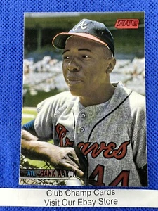 2021 #102 Hank Aaron Topps Stadium Club Baseball Red Foil Parallel Braves - Picture 1 of 2