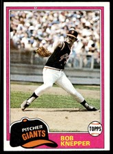 1981 Topps 279 Bob Knepper   San Francisco Giants  Baseball Card