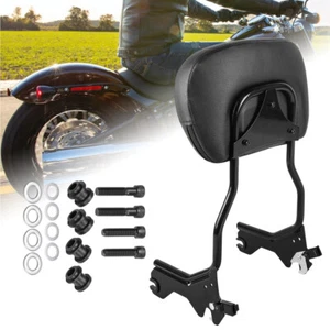 Almohadilla de respaldo de pasajero Sissy Bar negra con almohadilla para Harley Softail FLDE 2018-2024 - Imagen 1 de 9